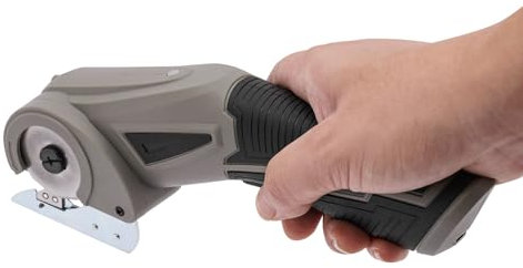 Kabellose Elektrische Schere Industrieller Stoffschneider,Rollschneider für stoff mit Sicherheitssperre, Rotationsschneider tragbar Nähschneider,für Stoff,Leder,Teppich,Pappe,Grau