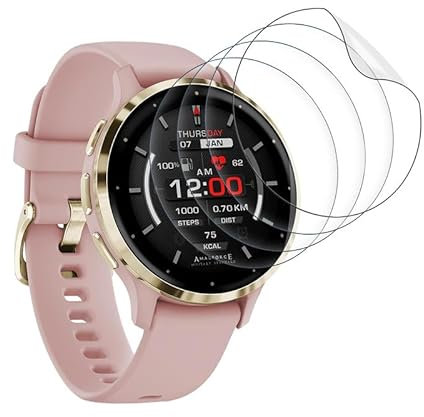 Wondoner 4 Stück Ultra-klar Panzerfolie für Garmin Venu 3s Displayschutz, Splitterfest TPU Schutz für Garmin Venu 3s Schutzfolie, Wasserdichtes Folie für Garmin Venu 3s Displayfolie