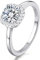 Milacolato Verlobungsring Damen Silber 925 Rings Ringe Promise Engagement Eternity Verstellbar Rund Quadratisch Mit Stein Fingerring für Damen 10S