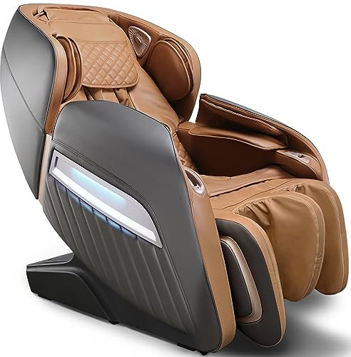Aspria Massagesessel Shiatsu Zero Gravity Massagestuhl Luftdruck Bluetooth 3D Surround Sound Musik für Büros, Geschäfte und Salons, Braun
