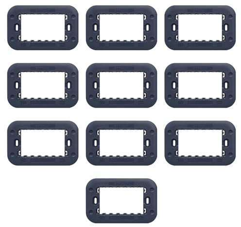 CONFEZIONE DA 10 SUPPORTI A 3 MODULI, PER CASSETTA SCATOLA 503, PER PLACCA A 3 POSTI, COMPATIBILE CON BTICINO AXOLUTE, SERIE MOON, SERIE CIVILE, MASCHERINA