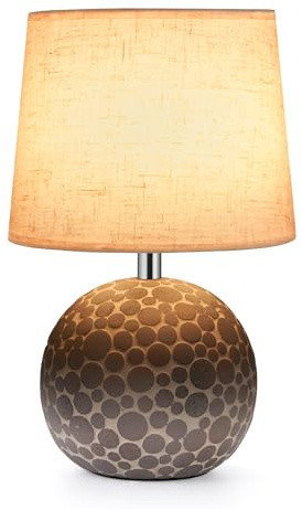 EGOBASIC Cordless Table Lamp with Timer, Remote, RGB Dimmable, Ceramic Rechargeable Battery Lamps, Mid Century Modern Small Hockey Puck Bedside Lamp, Living Room Bedroom Dining Side Table Lamps