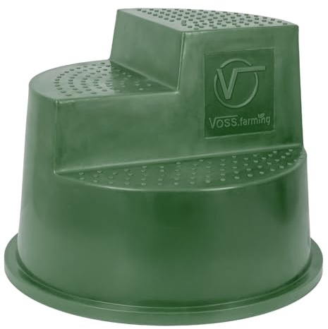 VOSS.farming Aufstiegshilfe 3 Stufen, Steighilfe für Reiter, Pferdezubehör, dunkelgrün