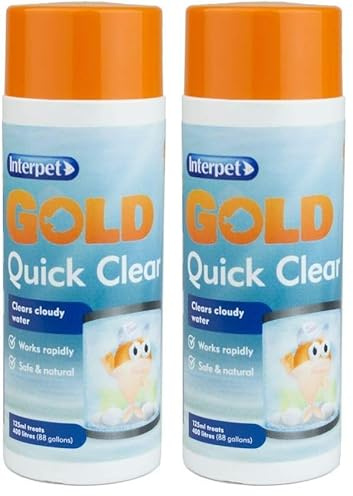 Interpet Gold Quick Clear for Goldfish Bowls, Fish Tanks, Aquariums, clears cloudy water, 125ml (Pack of 2)