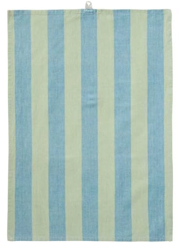 IB Laursen Geschirrtuch Linus m/hellgrünen und blauen Breiten Streifen B: 50 L: 70