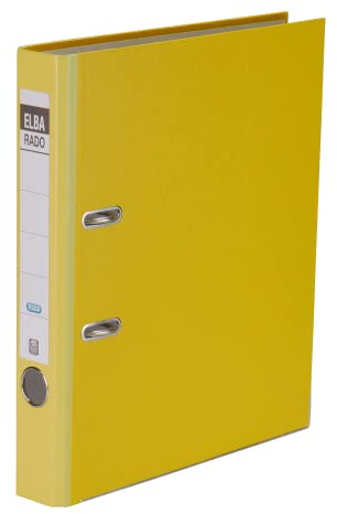 Elba Ordner A4, rado brillant, schmal, veredeltes Papier, gelb, 1 Stück