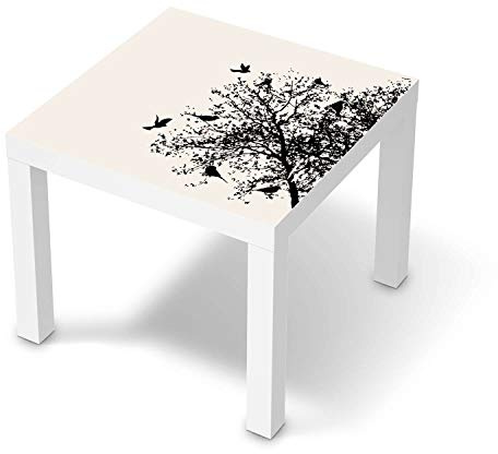 Wandtattoo Möbel passend für IKEA Lack Tisch 55x55 cm I Möbeldeko - Möbel-Sticker Aufkleber Folie I Innendekoration für Schlafzimmer und Wohnzimmer - Design: Tree and Birds 2