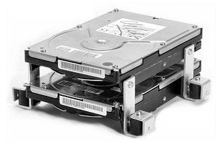 HSD1924 - SmartCooler© SmartVIB© HD Entkopplungsset für Zwei 3,5 Zoll Festplatten, bestehend aus 4 schraubbaren Gummipuffern inklusive Winkel und Schrauben. (Ohne Festplatte)