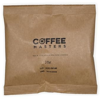 Coffee Masters Ground Coffee Blue Mountain Blend - 50 Sachets x 3 pints - Bonus 50 Filters - Made From 100% Arabica - Bulk Perfect for Barista Filter Machine