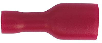 Sealey RT16 Fully Insulated Terminal 6.3mm Female Red Pack of 100