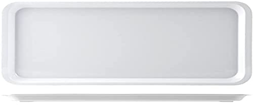 H&h vassoio con bordo in melamina cm40x20x2 bianco