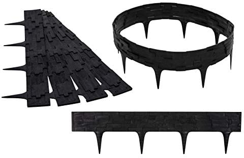 GARDENIX 3,16m Bordure de Jardin Rebord de Jardin Palisade pelouse Parterre Aspect Pierre Noir