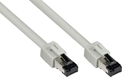 Good Connections PREMIUM Cat. 8.1 Patchkabel - 5 m - RNS Rastnasenschutz -S/FTP- 40GB/2000MHz - KUPFER-Leiter CU - Halogenfrei LSZH - Netzwerk-LAN-Kabel kompatibel zu CAT. 7 / 6A / 6 / 5e - GRAU