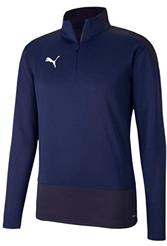 PUMA Men's teamGOAL 23 Training 14 Zip Top Knitted Sweater, Peacoat/Puma New Navy, size: XXL