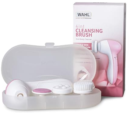 Wahl 4-in-1 Gesichtsreinigungsbürste mit Gesichtsmassagegerät und Reinigungsbürstenaufsätzen, ZY046