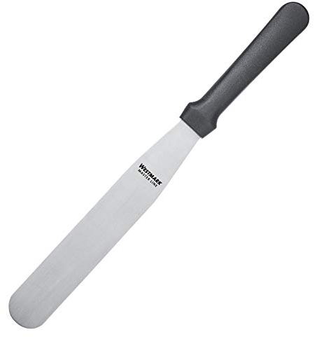Westmark Spatules Professionnelles, Droit, Flexible, Dimensions : 3 x 18 cm, Longueur : 30 cm, Acier Inoxydable/Plastique, Master Line, Noir/Argent, 31212270