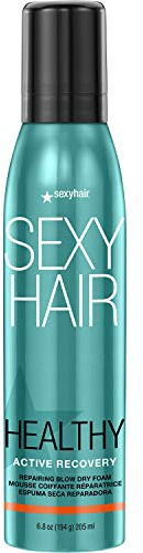SexyHair Healthy Active Recovery Repairing Blow Dry Foam, 6.8 Oz | Up to 99% Breakage Reduction | Helps Repair | All Hair Types