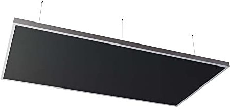 Horch Akustik Deckensegel, Schallabsorber zur Lärmreduktion, 120x240cm, Rahmen: Silber elox, Bezug: Graphitgrau (Filz)