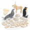 Baker Ross FC265 Winter Tiere Holz Bastelset - 5er Pack, Kleine Bausätze für Kinder zum Basteln