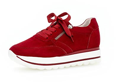 Gabor Damenschuhe Schnürschuhe Sportive Sneaker Rot Freizeit, Schuhgröße:EUR 37 | UK 4
