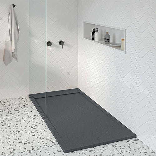 KOES - Piatto Doccia in Resina Serie AMUR – 80x200 – Antracite RAL 7016