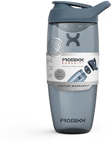 Promixx Pursuit Protein Shaker Bottle - Premium Shaker for Protein Shakes - Lifetime Durability, Leakproof, Odourless - 950ml / 32oz (Midnight Blue)