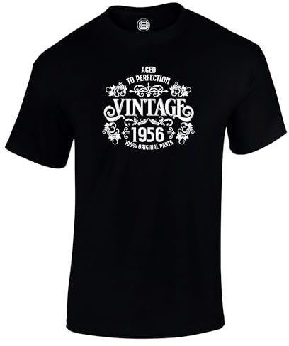 70th Birthday Gift for Men - Vintage Mens T Shirt Born 1956 Aged to Perfection - 1956 Birthday Gifts for Men