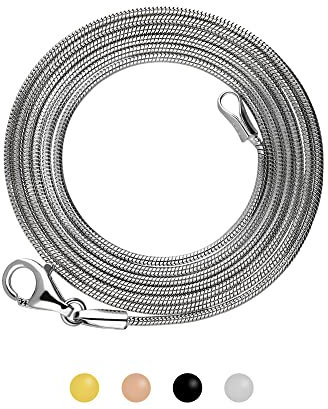 Treuheld® Schlangenkette aus 925 Sterling Silber | Farbe: Silber | Länge: 50cm