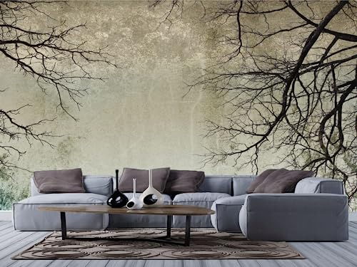 Fototapete 3D Tapete Vintage Abstrakte Himmel Zweige Fototapete 3D Effekt Wandtapete Vliestapete Wandbilder XXL Wanddeko Tapeten
