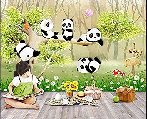 Wandtapete Niedlicher Cartoon Handgezeichneter Roter Panda Kinderzimmertapete Kindertapete 3D Tapete Vlies Effekt Tv Die Fototapete Wandbild Wohnzimmer Schlafzimmer-250cm×170cm