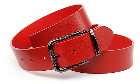 Anthoni Crown Unisex Damengürtel Gürtel, Rot, 90