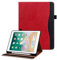ONETHEFUL Hülle für iPad 9 8 7 Generation (10.2 Zoll, Model 2021/2020/2019),Premium Pu Leder Klappständer Schutzhülle mit Stifthalter und Dokumentschlitze,Auto Schlafen/Wachen Rot