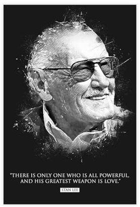 MURABE Stan Lee Zitate 1 Leinwand-Poster, Wandkunst, Dekor, Bild, Gemälde für Wohnzimmer, Schlafzimmer, Dekoration, ungerahmt, 30 x 45 cm