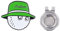 Golfball-Markierungs-Hut-Clips, Abnehmbarer Magnetischer Anti-Rost-Markierungs-Hut-Clip für Damen, Herren, Erwachsene (Green)