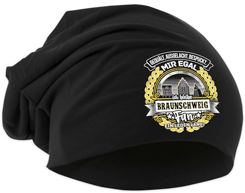 UGLYSHIRT EIN Leben lang Braunschweig Mütze | Strickmütze Braunschweig Sport Mütze Hut Logo Hat Stadt Dehnbar Beanie