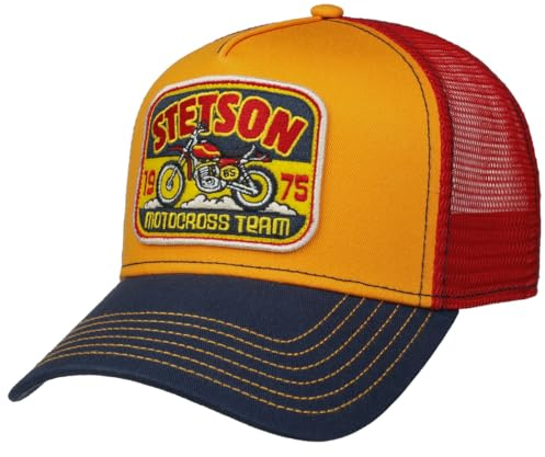 Stetson Motorcross Team Trucker Cap - Mehrfarbige Mütze - Casual Mesh - Stoffcap mit Patch - Frühjahr/Sommer - Herren rot One Size