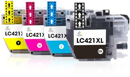 LeciRoba LC421/LC421XL Tintenpatrone für Brother DCP-J1050DW, DCP-J1140DW, MFC-J1010DW, kompatibel mit LC-421BK/C/M/Y