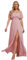Ever-Pretty Vestito da Cerimonia Donna dalla Spalla Linea ad A Chiffon con Spacco con Volantes Stile Impero Lungo Dusty Rose 48