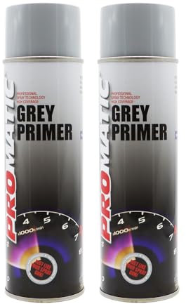 PROTOUCH 2x Promatic Grey Primer Aerosol Spray, 500ml, Corrosion Prevention, Fast Drying, Optimised Gloss Finish