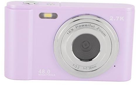 Appareil Photo Numérique, Webcam 2,7K 48MP 2,88 Pouces Grand écran Appareil Photo Numérique pour Enfants Microphone intégré avec Lumière de Remplissage LED pour Les étudiants