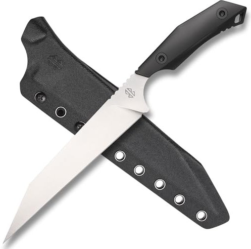 Berserk Blades - YARR - Feststehendes Sax Messer - Sheepsfoot Klinge - ca. 19,6 cm Klingenlänge - inkl. Kydex Scheide (Stonewashed)