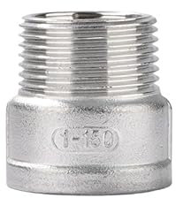 BYLSAGWHT 1/2 3/4 1 1-1/4 1-1/2 Male To Female Thread 304 Stainless Steel Socket Pipe Fitting Connector Adapter Coupler(1/2)