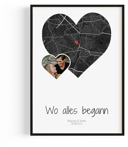 Wo alles begann Geschenk mit Foto Koordinaten Personalisierte Geschenke für Frauen Bild — Ideal als Jahrestag Geschenk für Ihn & Einzugsgeschenke für Sie — Partner & Couple Geschenke Freundin