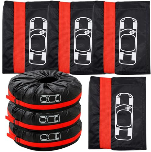 GOMETY Juego de 4 bolsas para neumáticos, 18-23 pulgadas, funda protectora para neumáticos, resistente al agua, a prueba de polvo, para transporte y almacenamiento limpios (diámetro 80 cm/31 pulgadas