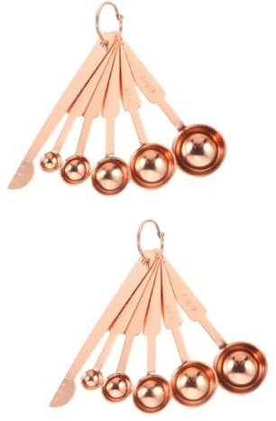 ABOOFAN 2 Set cucchiaio dosatore in acciaio inossidabile grammo cucina Forniture set casa set casa cucchiaini misurino cucchiai dosatori in acciaio inossidabile Rose Gold