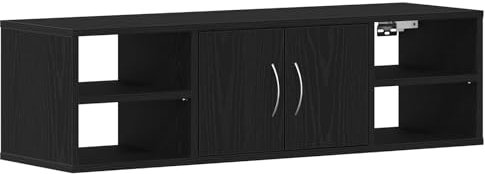 vidaXL Wandregal Schwarz Eiche 140x41x75 cm Holzwerkstoff
