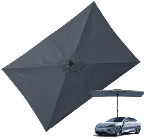 Toldo de repuesto para sombrilla para exteriores, sombrilla rectangular voladiza de 6.5 x 10 pies, protección UV, resistente, accesorios de jardín para piscina, patio trasero y mercado, gris, Refer to
