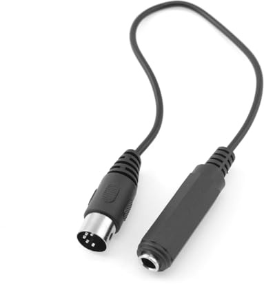 ZYAMY Black Audio Plug 6.35mm Female 1/4-inch TRS to DIN 5-Pin MIDI Cable Adapter for Speakers Amplifiers Mixers Connections to MIDI Keyboards Synthesizers Guitar Connections