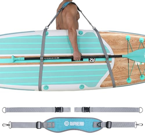 Niphean SUP Tragegurt, Stand up Paddle Zubehör für Paddle Board, Freihändig Verstellbarer SUP Schultergurt für Stand Up Paddling Board, Kayak, Surfbrett Tragegurt mit Gepolsterter Schulterauflage