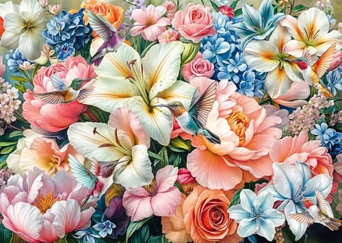 Schmidt 58891 Blumen in Pastell Puzzle, 1000 Teile